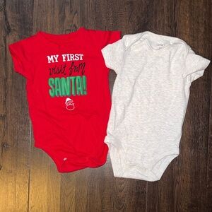 Carter's Festive Red and Classic Gray Bodysuit Set